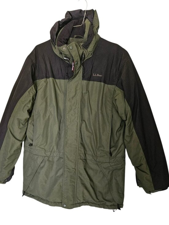 ll bean Other - L.L.Bean Thinsulate Lite Loft Hooded Parka Jacket XL Green Black Winter Coat